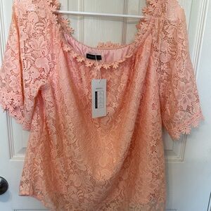 Elegant Peach Lace Blouse